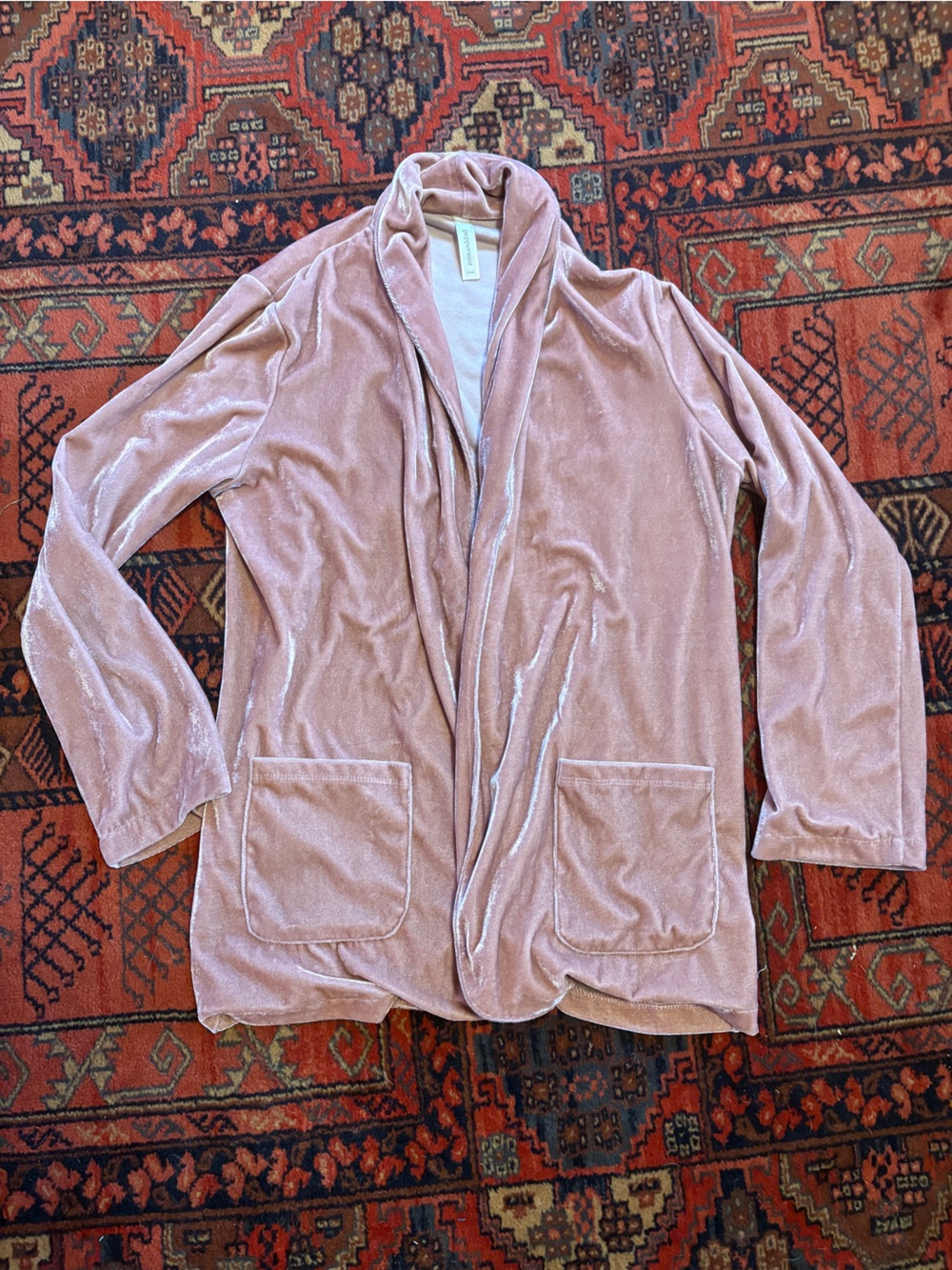 Peppermint Plush Velvet Soft Blazer in Dusty Mauve